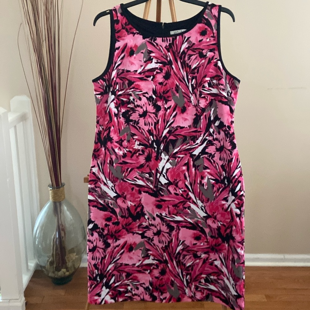 Size 18 pink/black multicolored Kasper dress